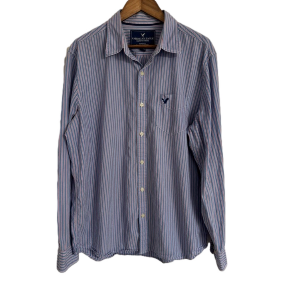American Eagle Outfitters Button Down Shirt Mens XL Striped Long Sleeve Casual